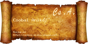 Csobai Anikó névjegykártya